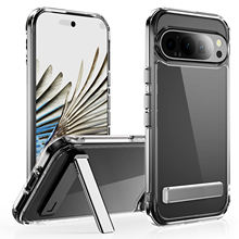 HD Clear Build in Hidden Kickstand Anti Yellow Shockproof PC Back Cover TPU Bumper Mobile Phone Case for Google Pixel 10A